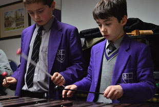 Percussionists at Kimbolton Prep School